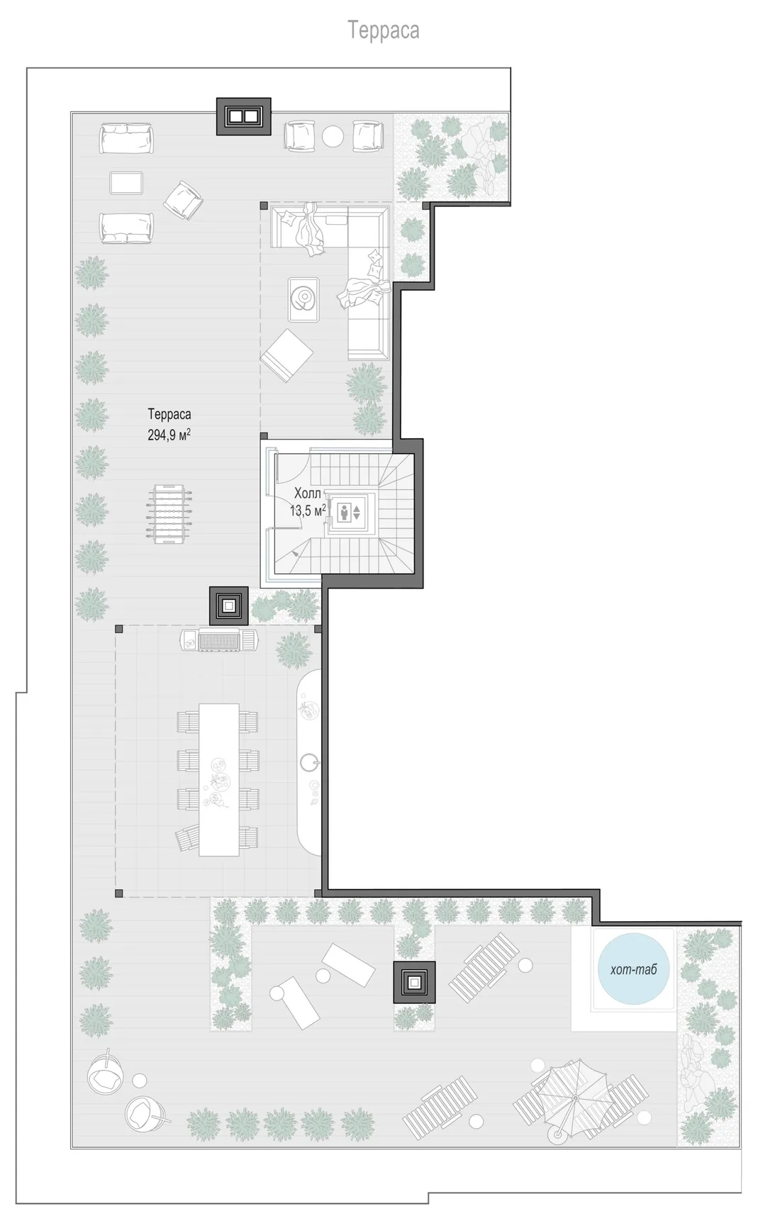 Планировка: Пятикомнатная квартира 433 м² в «Обыденский №1»